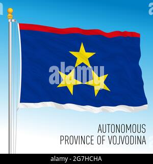 Vojvodina official regional flag, Serbia, vector illustration Stock Vector