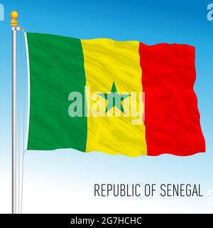 Senegal official national flag, african country, vector illustration Stock Vector