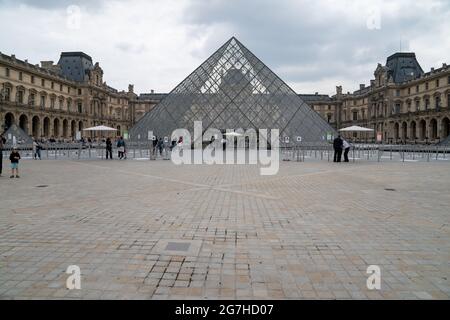 Louvre Museum which is the world's largest art museum and a historic monument in Paris, France Stock Photo