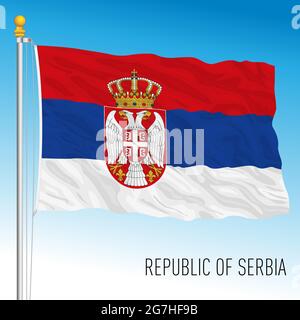 Serbia official national flag, european country, vector illustration Stock Vector