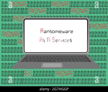Revil is a type of ransomware that using as a services in attacking unsuspected victim. Cyber security concept. Stock Vector