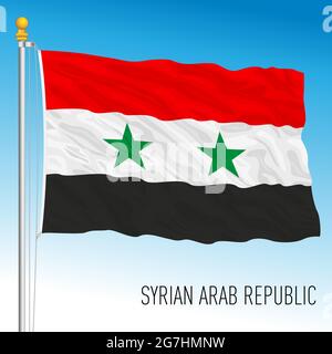 Syria official national flag, asiatic country, vector illustration Stock Vector