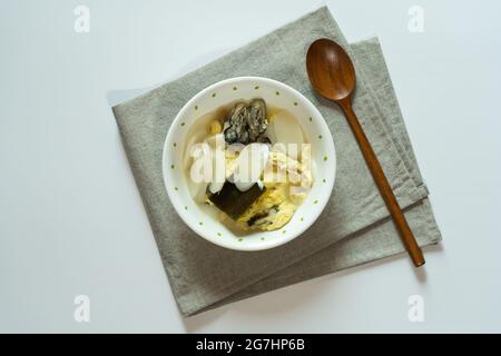 Korean traditional food rice cake soup, tteokguk Stock Photo