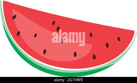 slice of watermelon isolated on white background vector illustration Stock Vector