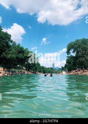 Barton Springs Pool in Austin, Texas Stock Photo