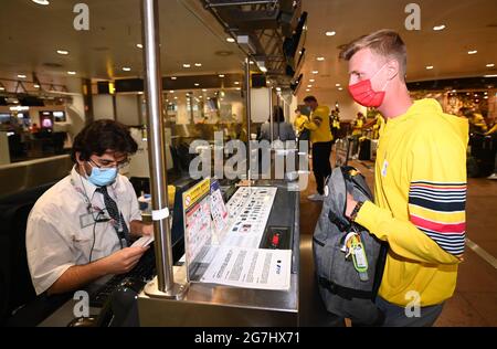 Belgian Alexander Doom pictured at the departure of athletes of Team Belgium to the Tokyo 2020 Olympic Games, Wednesday 14 July 2021, at the Brussels Stock Photo