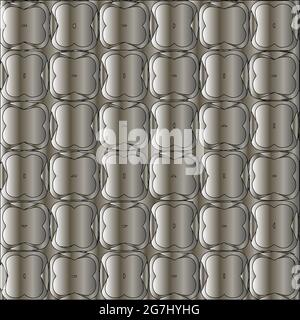 Silver metallic gradient with repeat Pattern . Abstract metallic background. Stock Vector