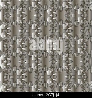Silver metallic gradient with repeat Pattern . Abstract metallic background. Stock Vector