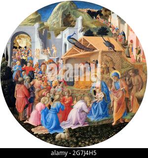 Fra Angelico (c.1395-1455), The Adoration of the Magi, tempera on panel, c. 1440-1460 Stock Photo