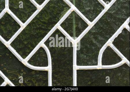 Historic stained glass window from the 19th century in the Loccum monastery Stock Photo