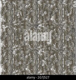 Silver metallic gradient with repeat Pattern . Abstract metallic background. Stock Vector
