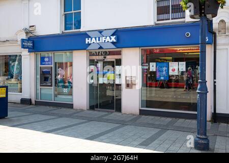 Felixstowe Suffolk UK June 03 2021: Exterior view of a high street branch of the Halifax bank in Felixstowe town centre Stock Photo