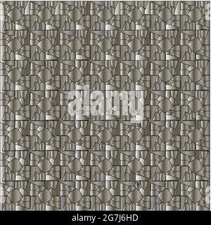 Silver metallic gradient with repeat Pattern . Abstract metallic background. Stock Vector