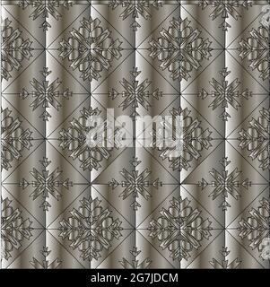 Silver metallic gradient with repeat Pattern . Abstract metallic background. Stock Vector