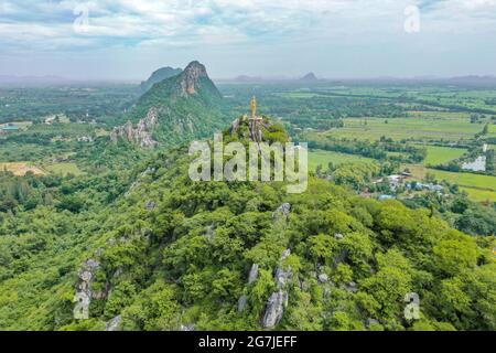 Aerial view of Don Sai, Christ Redeemer statue, in Ratchaburi, Thailand, south east asia Stock Photo