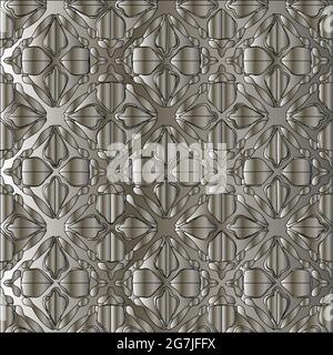Silver metallic gradient with repeat Pattern . Abstract metallic background. Stock Vector