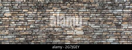 antique brick wall, panoramic view Stock Photo