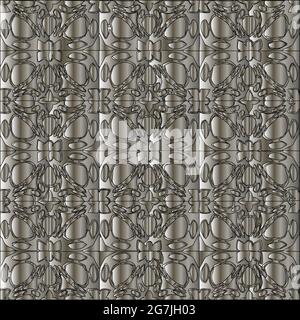 Silver metallic gradient with repeat Pattern . Abstract metallic background. Stock Vector