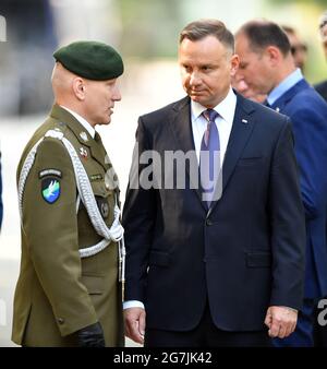 Krakow, Poland. 11th July, 2021. President of Poland Andrzej Duda in the command of the special forces component, in General Nil in Krakow. Credit: SOPA Images Limited/Alamy Live News Stock Photo