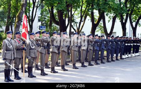 Krakow, Poland. 11th July, 2021. Soldiers from the representative company of the Polish army are preparing for the arrival of the presidents of Poland and Lithuania. (Photo by Alex Bona/SOPA Images/Sipa USA) Credit: Sipa USA/Alamy Live News Stock Photo