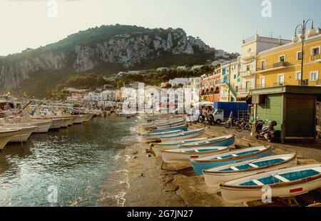 Marina Grande on Capri Island, Italy Stock Photo