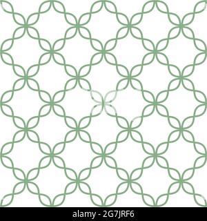 Monochrome green geometric seamless pattern. Retro tileable backgrounds line grid. Vintage style classic texture for wallpaper and fabric print Stock Vector
