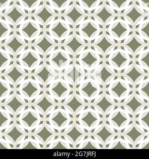 Monochrome green geometric seamless pattern. Retro tileable backgrounds line grid. Vintage style classic texture for wallpaper and fabric print Stock Vector