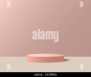 Minimalist podium and scene with 3d vector rendering abstract background composition, 3d illustration mock up Stock Vector