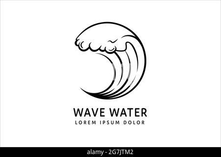 Wave water logo design template.Isolated on white background Stock ...