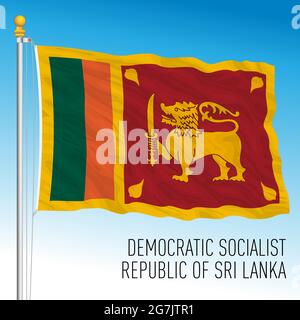 Sri Lanka official national flag, asiatic country, vector illustration Stock Vector