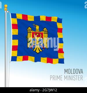 Moldova, europe, flag of the President of the Government of the Republic, vector illustration Stock Vector