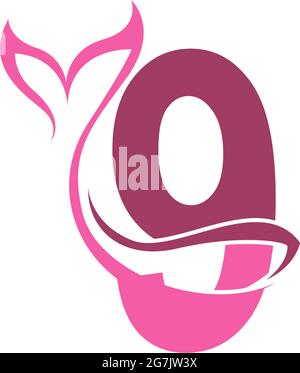 Number 9 with mermaid tail icon logo design template vector Stock Vector