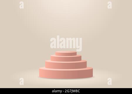 Minimalist podium and scene with 3d vector rendering abstract background composition, 3d illustration mock up Stock Vector