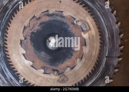 old rusty circular saw blades Stock Photo