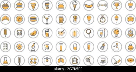 Collection of icons on various topics - Vector illustration Stock Vector