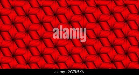 Abstract geometric red metallic background seamless pattern with polygonal stripes line weave. Vector illustration. Eps10 Stock Vector
