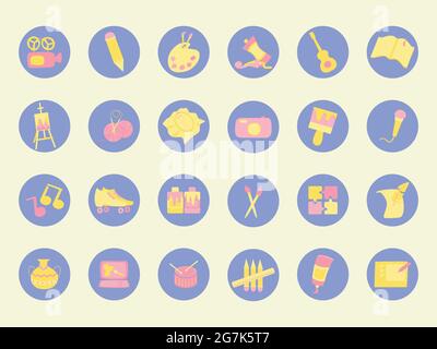 Various hobbies and professions icons collection - Vector illustration Stock Vector