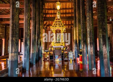 Wat Yai Suwannaram temple with green emerald buddha in Phetchaburi, Thailand Stock Photo