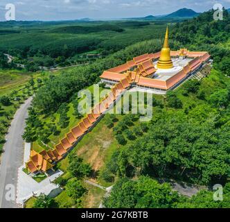 Aerial view of Wat Boonyawad and Wat Boonyawas, in Chon Buri, Thailand Stock Photo