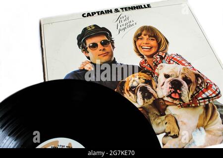 Love Will Keep Us Together is the first release by the duo Captain and Tennille. Album cover Stock Photo