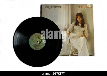 Pop rock artist, Carly Simon music album on vinyl record LP disc. Titled: Hotcakes album cover Stock Photo