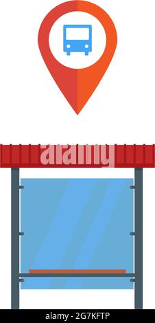 Bus stop smart mobile phone gps navigation vector Stock Vector