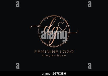 DG handwriting logo with circle template vector logo of initial ...