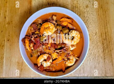 Shrimp gumbo, New Orleans, Louisiana, U.S.A Stock Photo