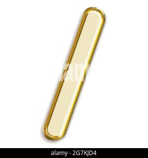 3D rendering of the golden slash sign isolated on white background Stock Photo