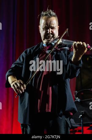 Cracow, Poland - July 10, 2021: Nigel Kennedy live at 26rd edition of the Summer Jazz Festival in Krakow Stock Photo