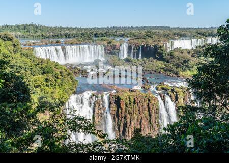 Scenic view of Iguazu Falls as seen from the Brazilian side Stock Photo