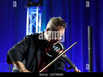 Cracow, Poland - July 10, 2021: Nigel Kennedy live at 26rd edition of the Summer Jazz Festival in Krakow Stock Photo