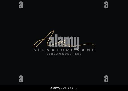 AA Letter Signature Logo Template elegant design logo Sign Symbol template vector icon Stock Vector