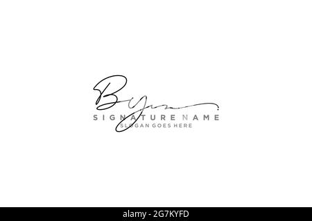 BY Letter Signature Logo Template elegant design logo Sign Symbol template vector icon Stock Vector